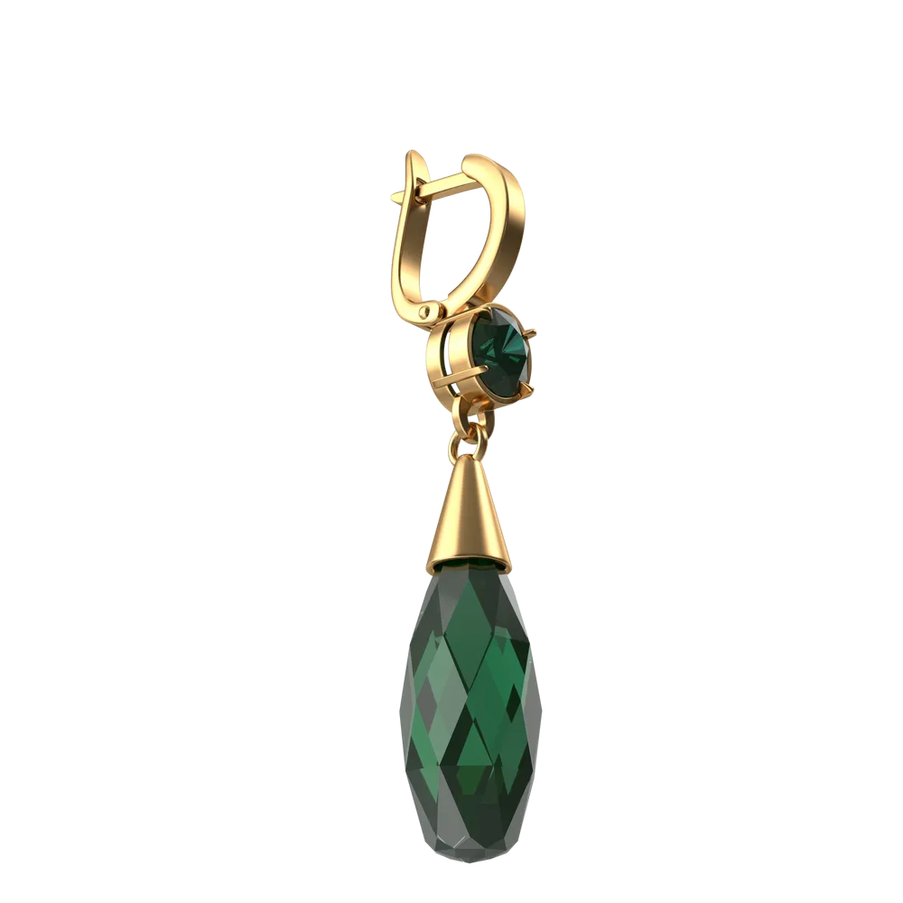 Green Crystal Earring view 3